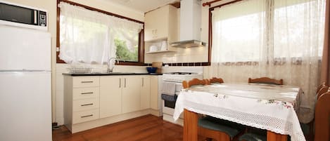 Flat-screen TV, DVD player