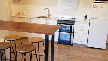 Fridge, coffee/tea maker, electric kettle