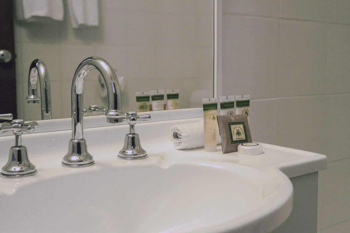 free toiletries, hair dryer, towels