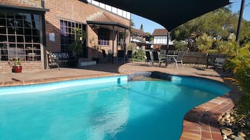 Outdoor pool, sun loungers