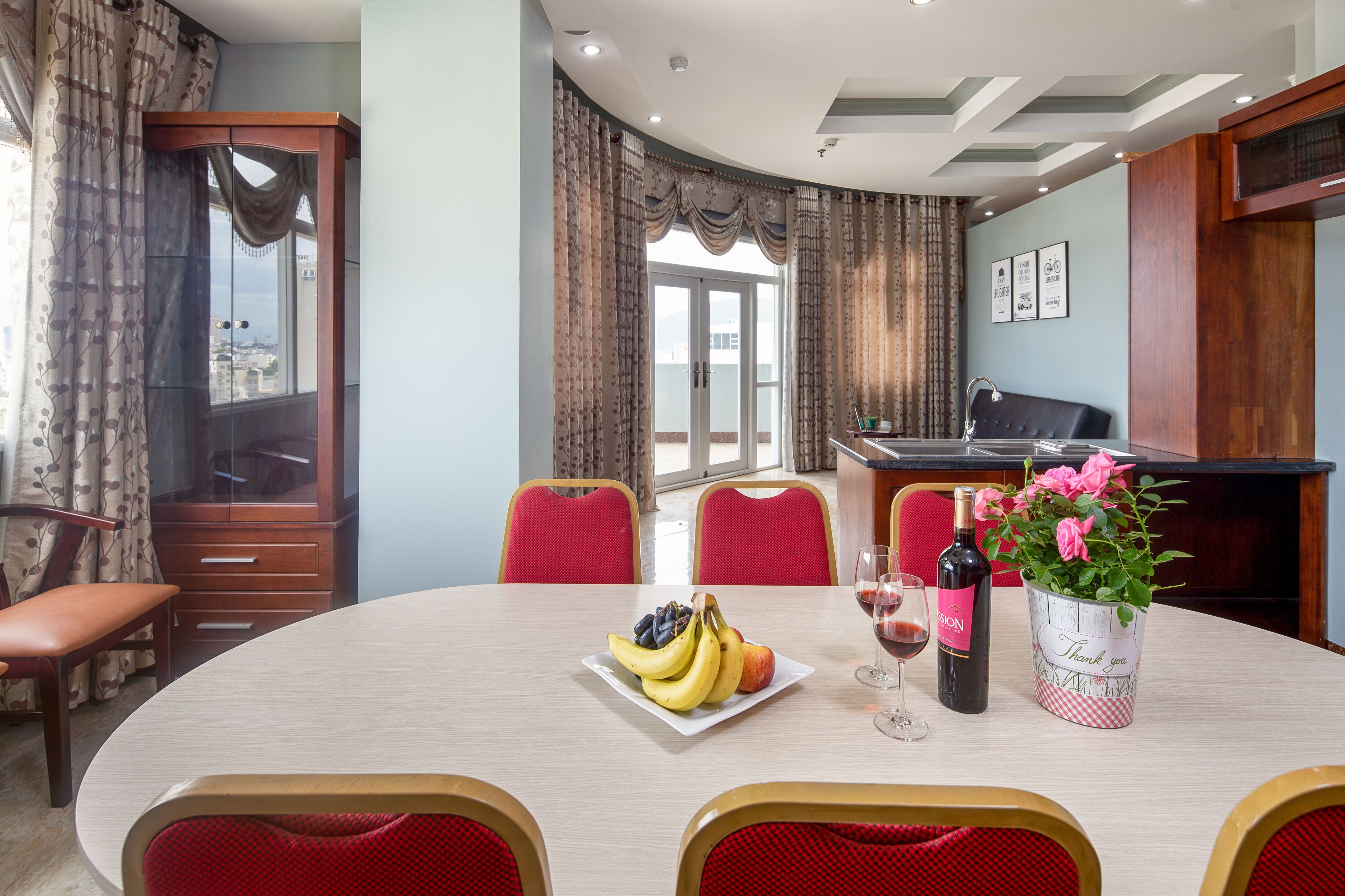 electric kettle, cleaning supplies, paper towels