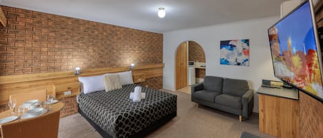 Premium bedding, down comforters, Select Comfort beds, in-room safe