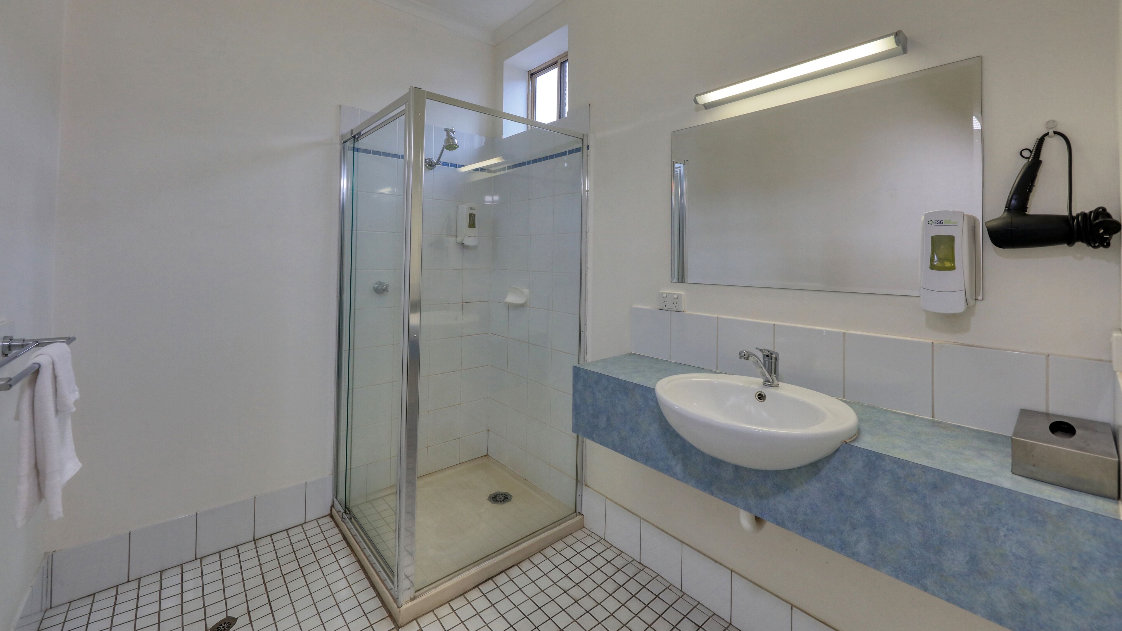 Standard Room (Queen) | Bathroom | Eco-friendly toiletries, hair dryer, towels, soap