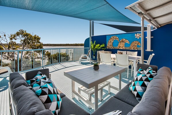 Apartment, 3 Bedrooms, Hot Tub, River View | Terrace/patio