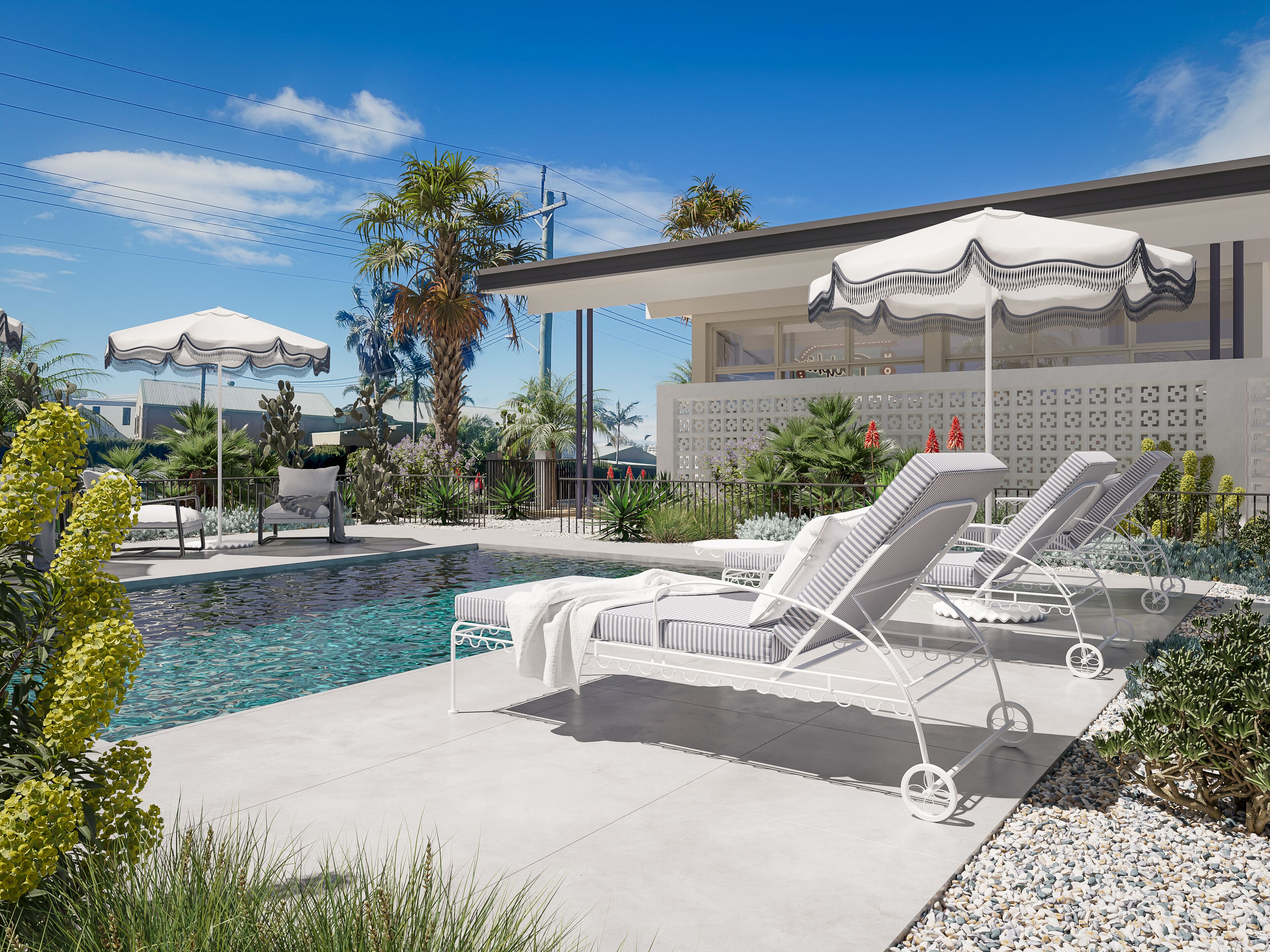 Outdoor pool, open 6:00 AM to 9:00 PM, sun loungers