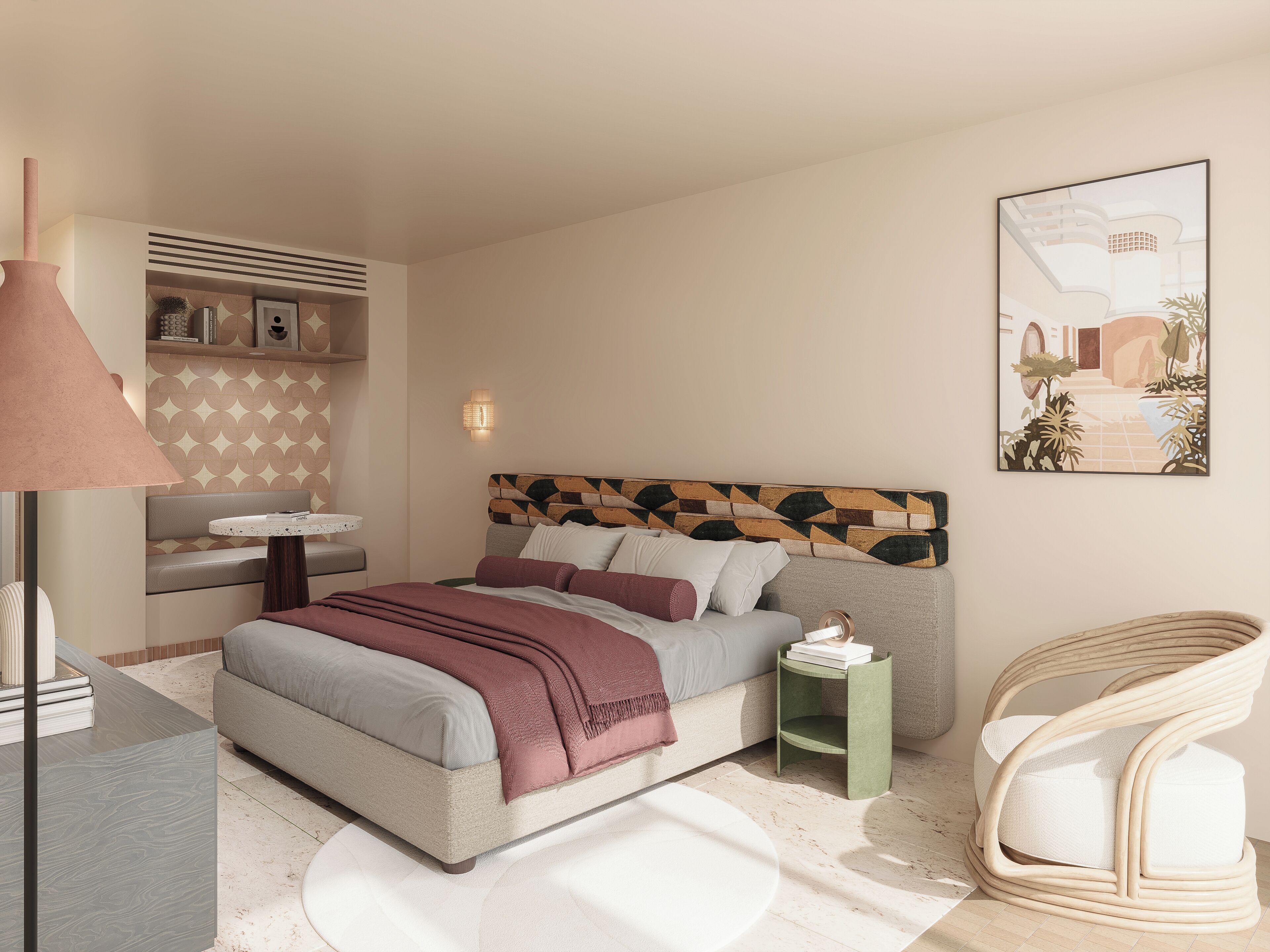 Literie de qualité supérieure, bureau, fer et planche à repasser