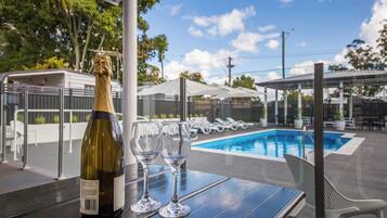 Outdoor pool, a heated pool