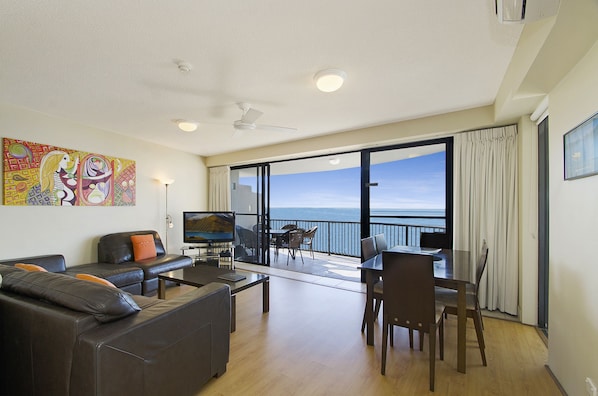 Two Bedroom – Third Level | Living room | Flat-screen TV, DVD player, iPod dock