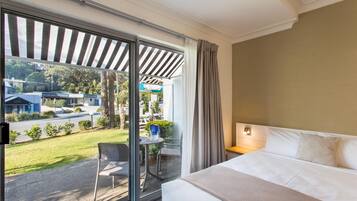 1 bedroom, desk, blackout curtains, iron/ironing board