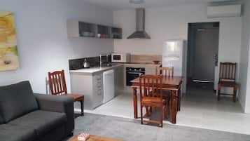 Fridge, microwave, coffee/tea maker, electric kettle