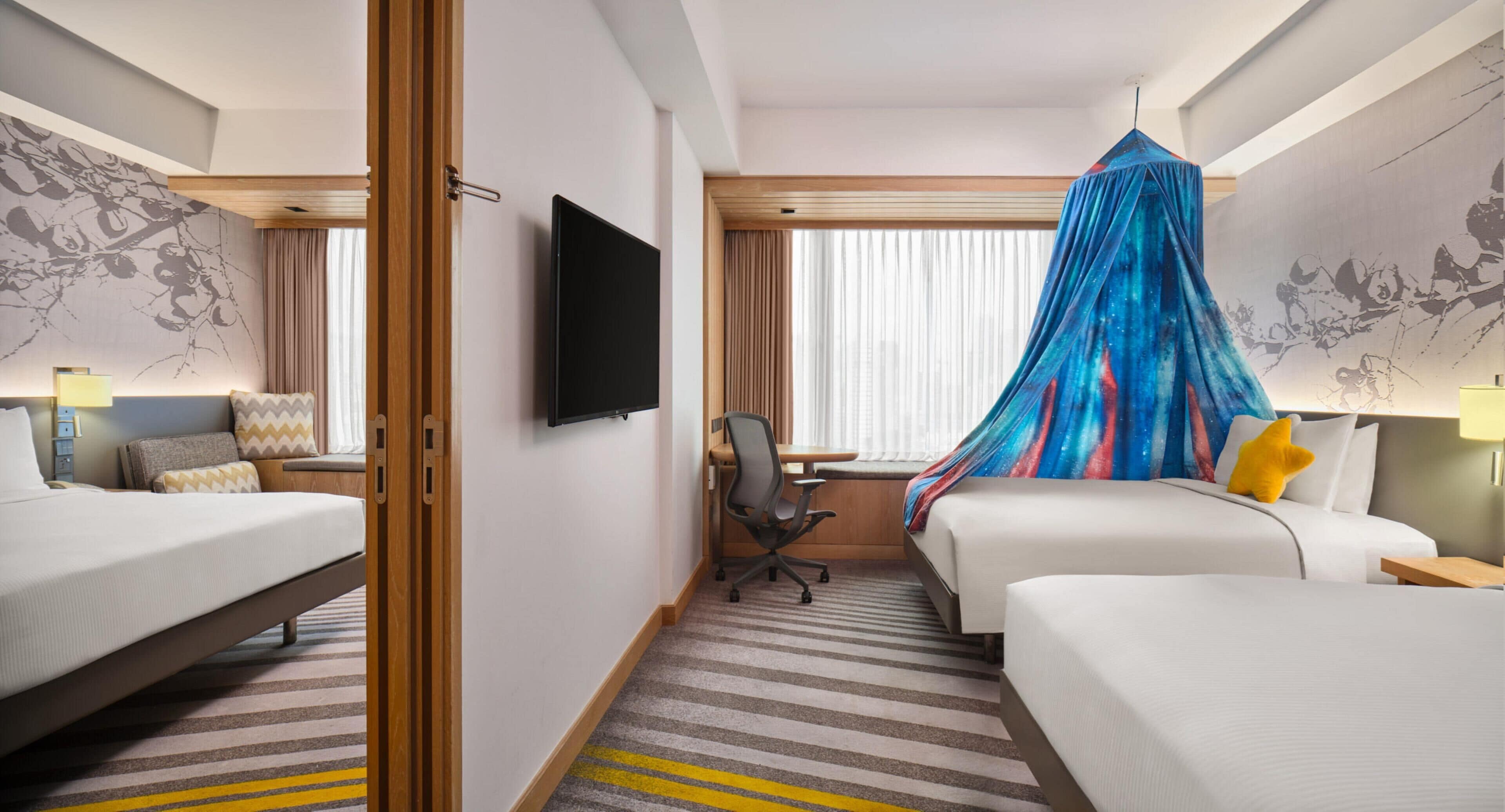 In-room safe, desk, laptop workspace, blackout curtains