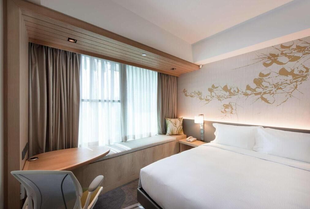 In-room safe, desk, laptop workspace, blackout curtains