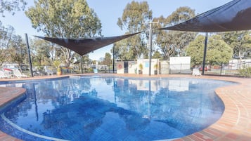 Outdoor pool, pool loungers