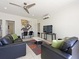 Executive Villa, 3 Bedrooms, Kitchen | Living area | TV