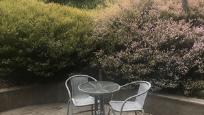 Terrace/patio - End of the Line Railway Accommodation (Blampied)