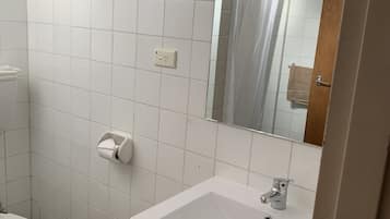 Basic Double Room (Standard Double Room) | Bathroom | Rainfall showerhead, hair dryer, towels, soap