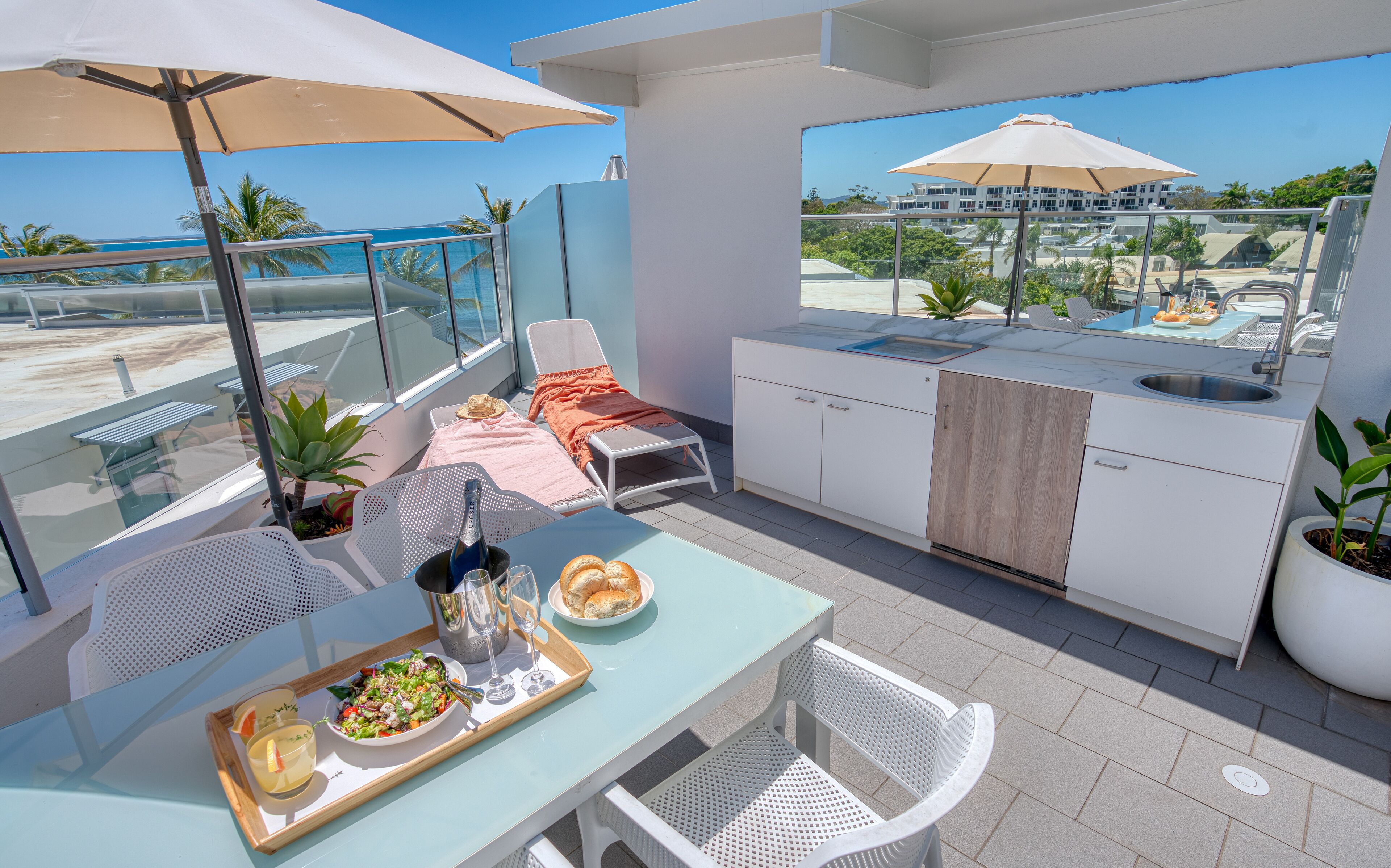 two bedroom hasting street rooftop spa | balcony