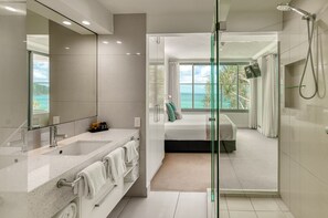 One Bedroom Beachfront Spa | Bathroom | Shower, free toiletries, towels, shampoo - On The Beach Noosa (Noosa Heads)