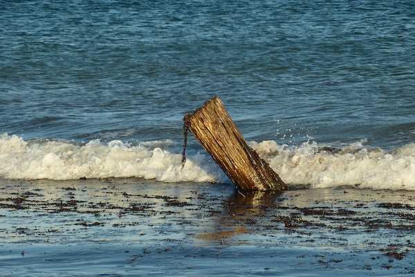 On the beach, white sand