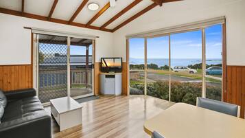 Flat-screen TV, DVD player