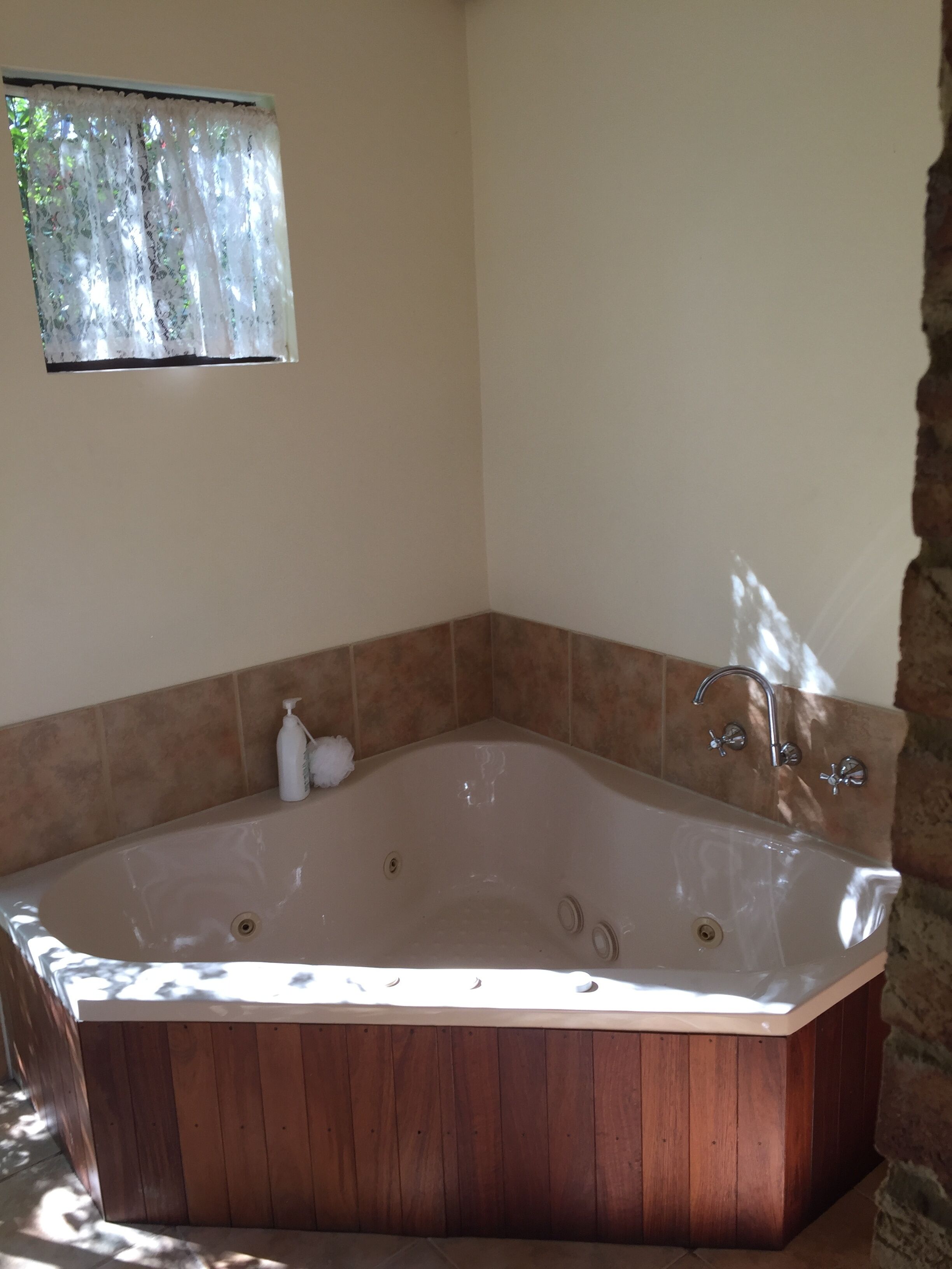 comfort studio suite, 1 king bed, hot tub | bathroom | free toiletries, hair dryer, towels