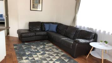 Deluxe-Ferienhütte, 3 Schlafzimmer | Wohnbereich