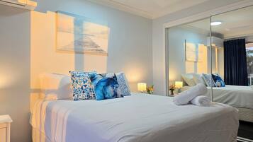 2-BR Deluxe Sand Apartment | Individually furnished, blackout drapes, iron/ironing board, free WiFi