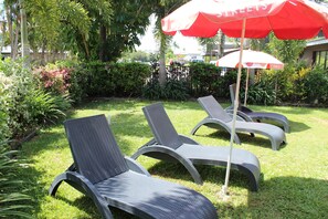 Outdoor pool, pool loungers