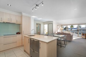 Apartment, 3 Bedrooms, Ocean View | Living area | 40-inch Smart TV with satellite channels, TV - Crowsnest Apartments (Whitianga)