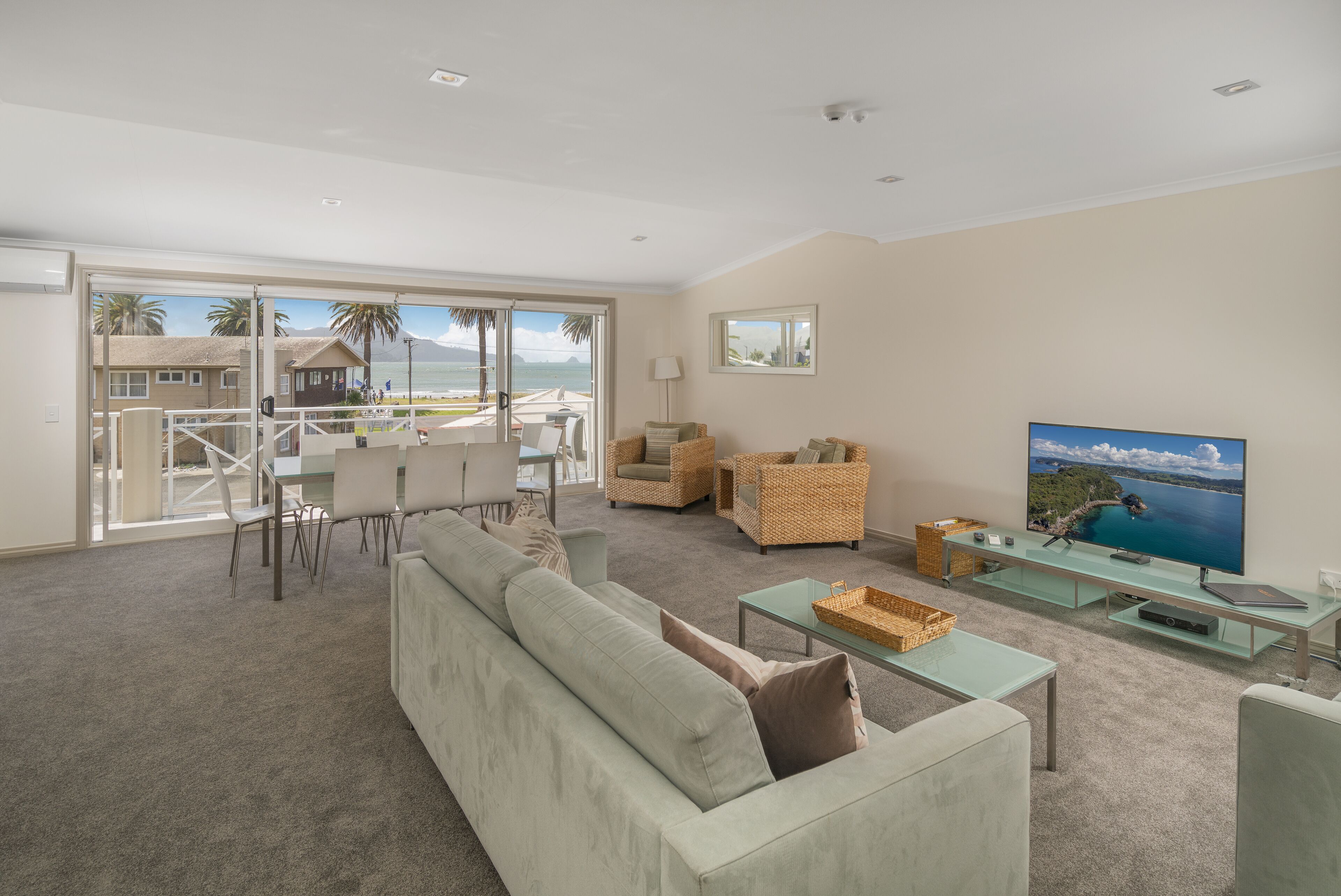 Luxury Apartment, 4 Bedrooms, Partial Ocean View | Living area | 40-inch Smart TV with satellite channels, TV