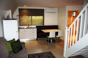 Fridge, microwave, coffee/tea maker