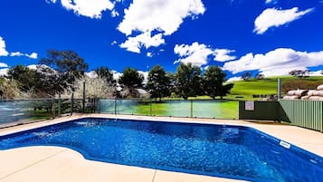 Outdoor pool, pool loungers