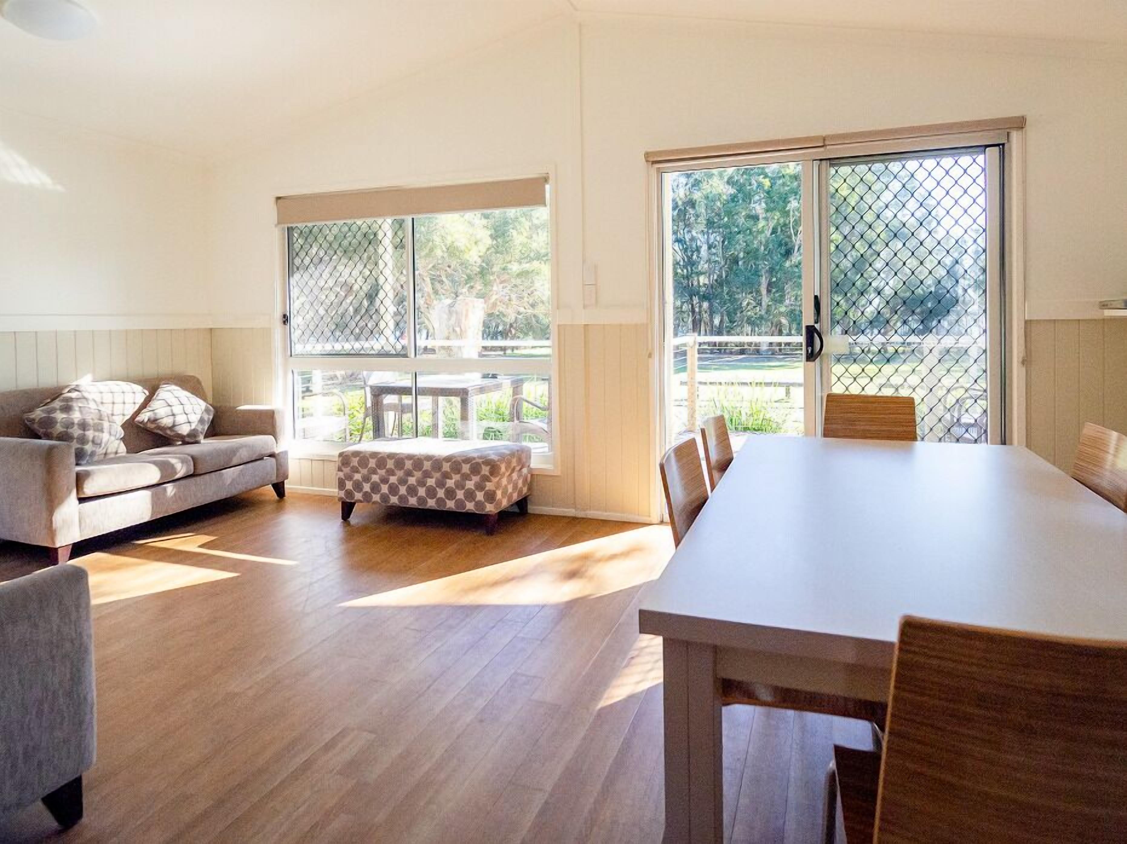 Flat-screen TV, DVD player