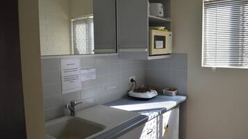 Fridge, microwave, coffee/tea maker