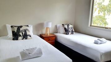 2 bedrooms, individually furnished, laptop workspace, iron/ironing board