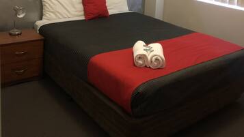 1 bedroom, individually decorated, blackout curtains, iron/ironing board