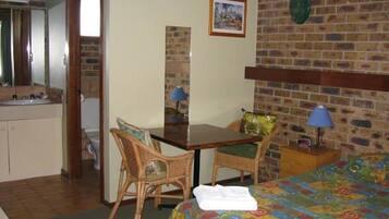 Desk, free WiFi, bed sheets