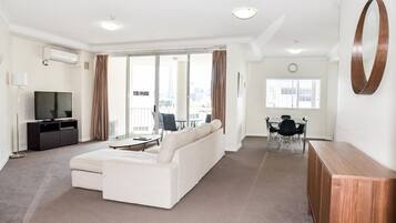 Luxury Apartment, 3 Bedrooms | Living area | DVD player