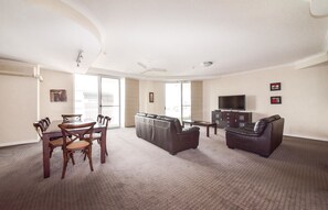 Three-Bedroom Luxury Apartment | Living area | DVD player - Founda Gardens Apartments (Auchenflower)