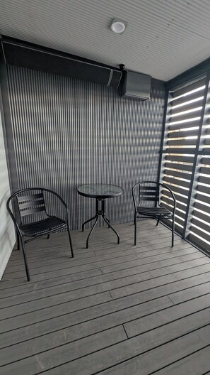 Desk, laptop workspace, blackout drapes, free WiFi