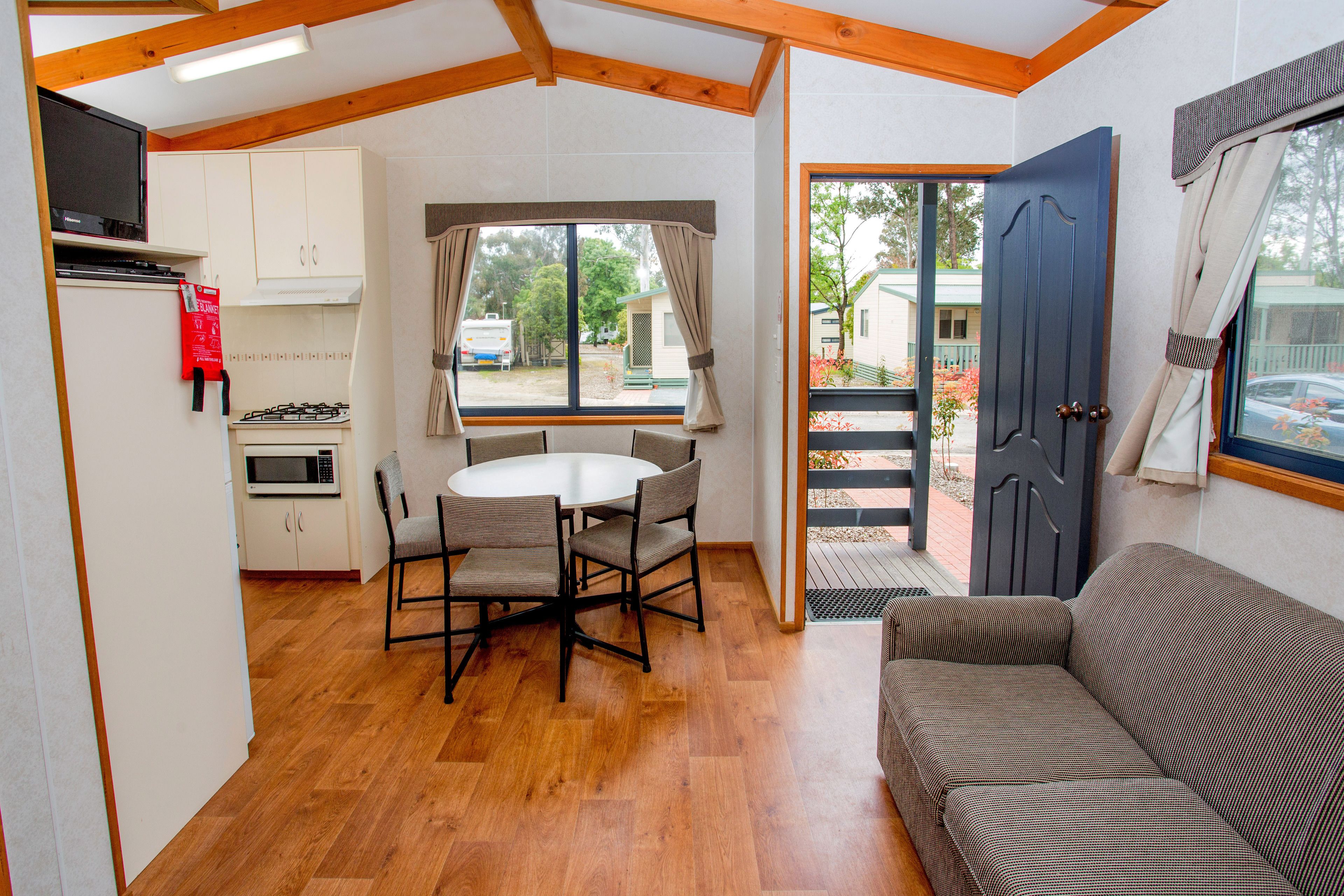 Family Cabin, 2 Bedrooms | Living area | Flat-screen TV, DVD player