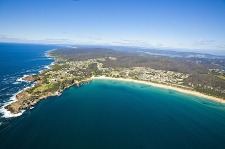 Aerial view. NRMA Tathra Beachfront Holiday Park