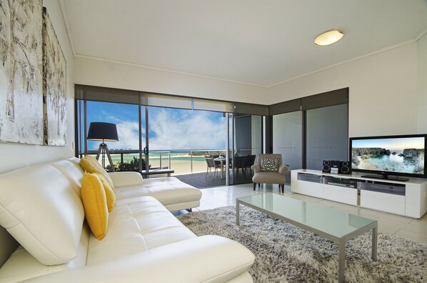 Flat-screen TV, DVD player