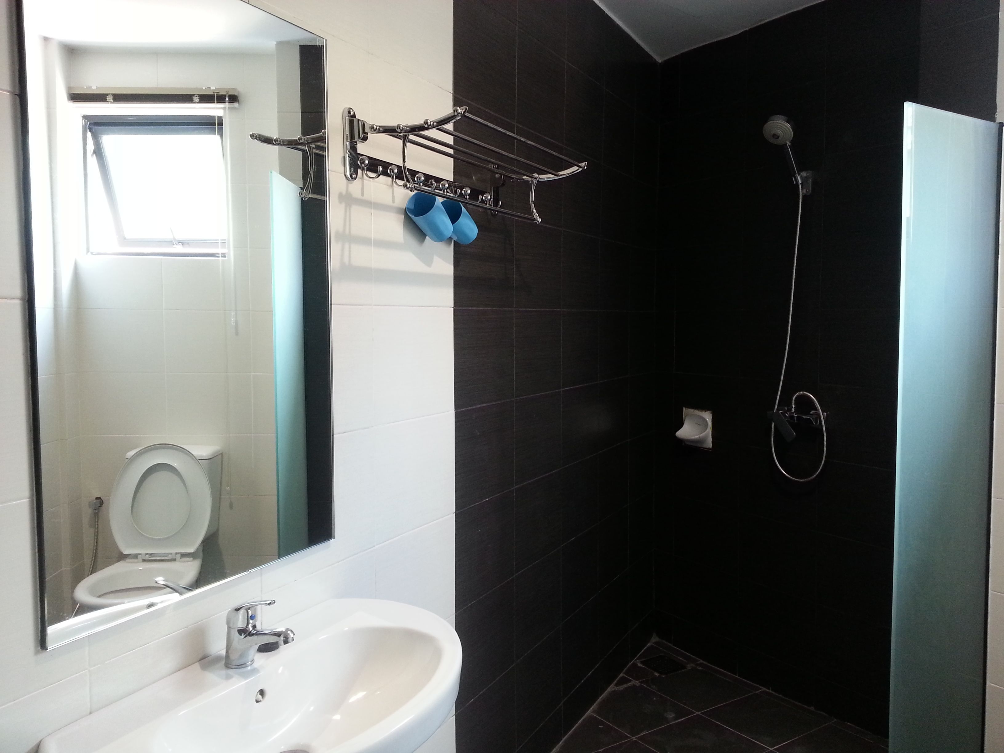 free toiletries, hair dryer, bidet, towels