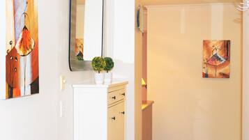 Flat-screen TV, DVD player