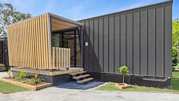 Eco Pavilion Pod | Individually decorated, individually furnished, iron/ironing board