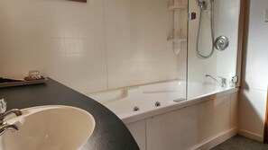Executive-huoneisto, 1 makuuhuone | Kylpyhuone | Ilmaiset hygieniatuotteet, hiustenkuivaaja, pyyhkeet, sampoo