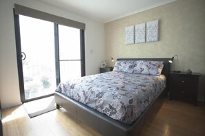 Premium bedding, down comforters, pillowtop beds, individually decorated