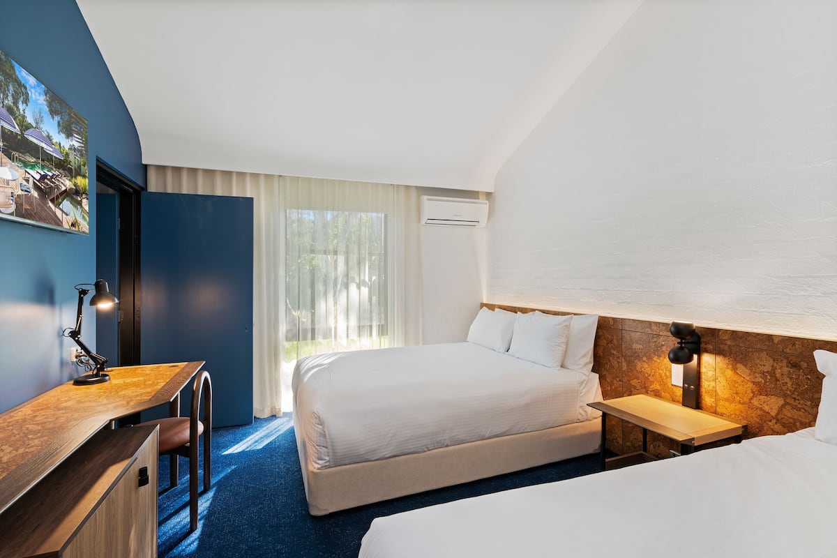 Desk, blackout drapes, iron/ironing board, free WiFi