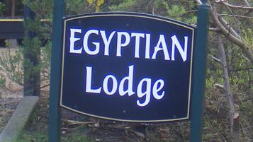 A sign for Egyptian Lodge.